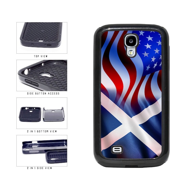 Scotland And USA Mixed Satin Flag Rubber Phone Samsung Galaxy s22 s23 5G FE A23 A24 A53 A54 Plus Ultra Flip Fold 3 4 5
