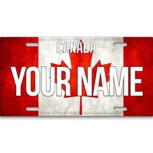 Personalized License Plate Custom Name License Canada Flag Plate - Vehicle Bicycle Motorcycle Golf Cart Moped
