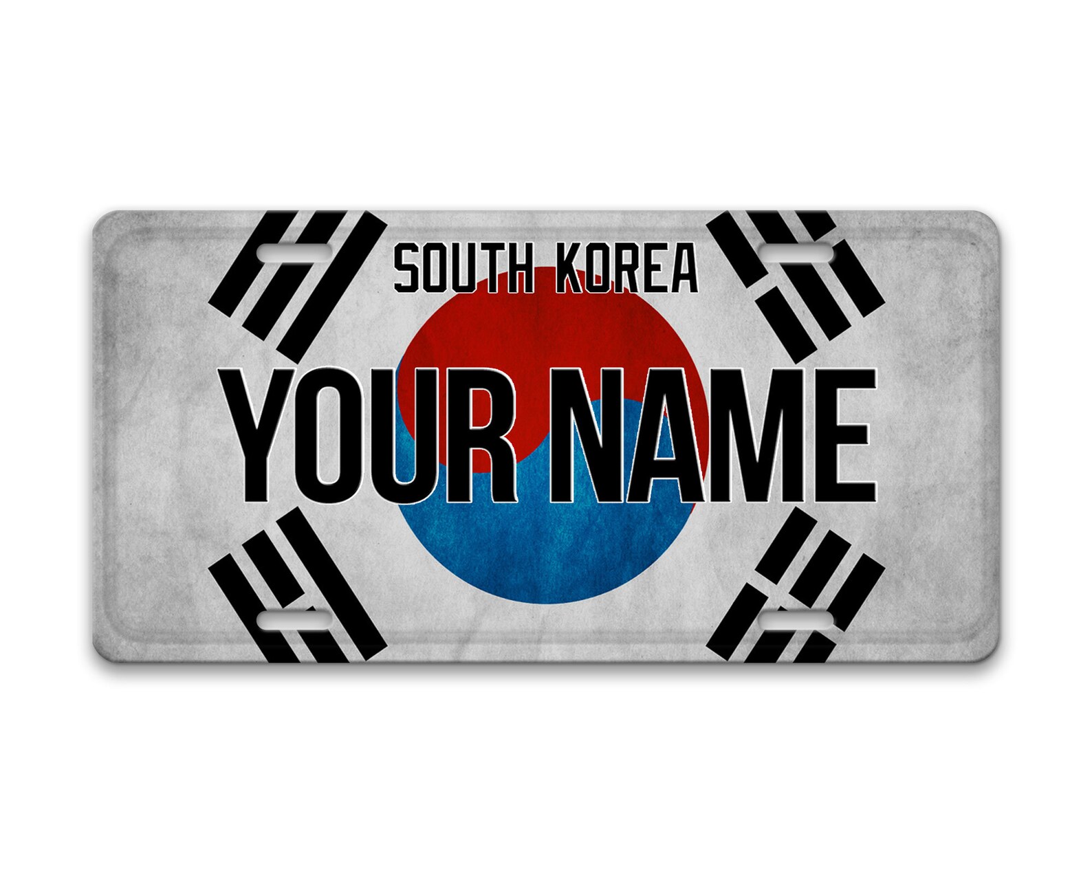 Personalized Custom Name License South Korea Flag Plate Etsy