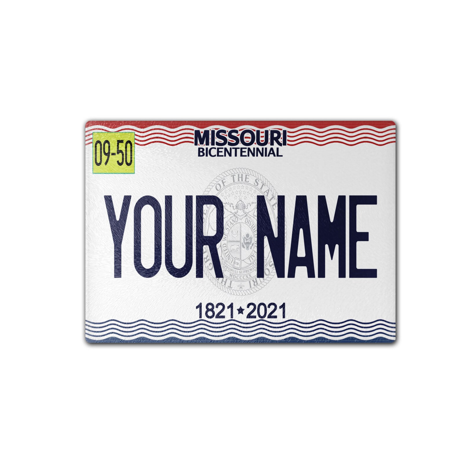 Personalized Custom Name Missouri State License Plate Glass Etsy