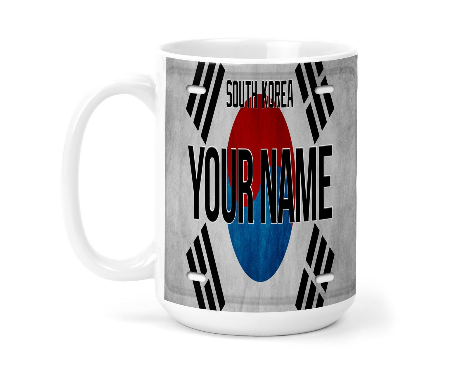 Personalized Custom Name License South Korea Flag Plate 15oz Etsy