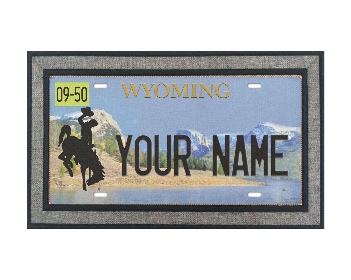 Personalized Custom Name Wyoming State License Plate 18x30 Etsy