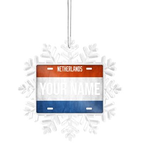 Personalized Ornament Custom Name License Netherlands Flag Plate