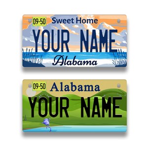 Personalisiertes Nummernschild Custom Alabama State Vanity Tag - Fahrzeug Fahrrad Motorrad Golf Cart Moped