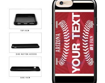 BRGiftShop Personalize Your Own Baseball Team Arizona Rubber Phone Case For Apple iPhone 8 Plus & 7 Plus 