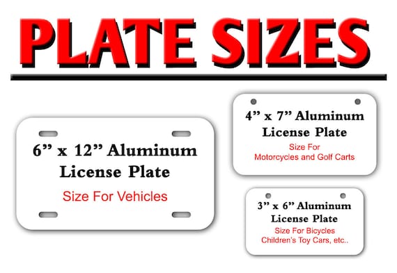 Custom Text license plate Tag Personalized  Custom Motorcycle Size 4x7 
