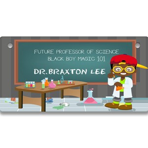 Kennzeichen Personalisiert Custom Future Professor of Science African American Boy Vanity Tag - Fahrrad Motorrad Golf Cart Moped