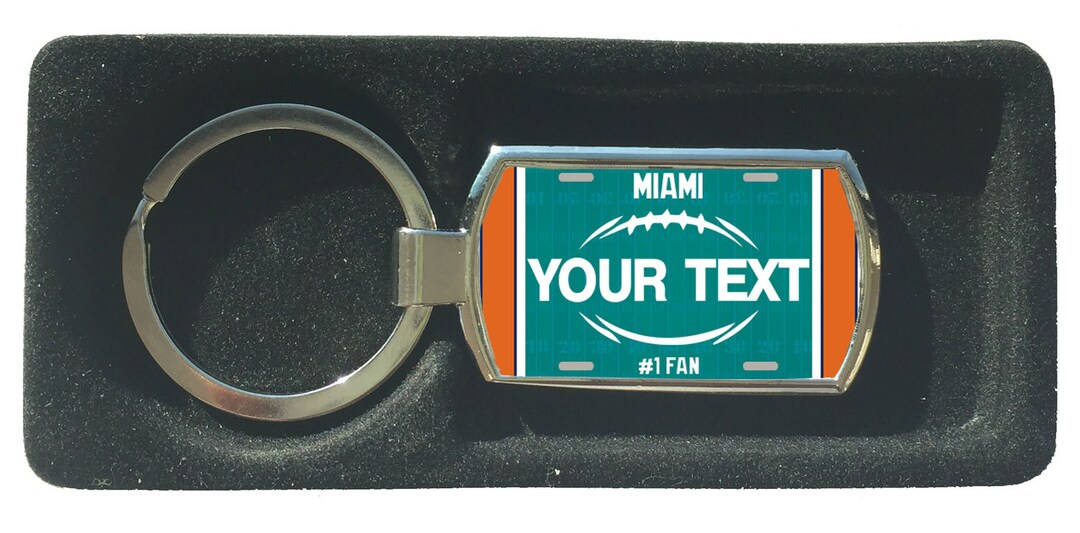 Personalized Keychain Custom Name Football Team Miami License Plate ...