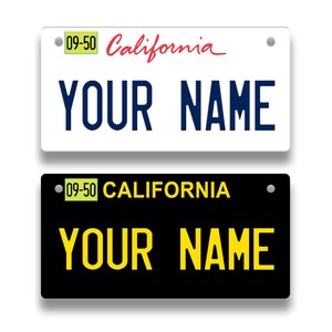 Plaque d'immatriculation personnalisée Nom personnalisé California State Vanity Tag - Véhicule Vélo Moto Golf Cart Cyclomoteur