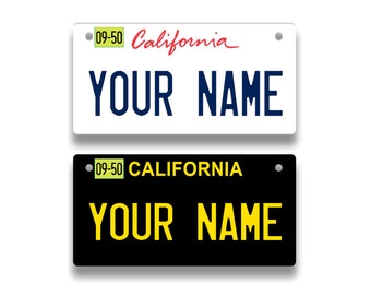 Personalized License Plate Custom Name California State Vanity Tag - Vehicle Bicycle Motorcycle Golf Cart Moped