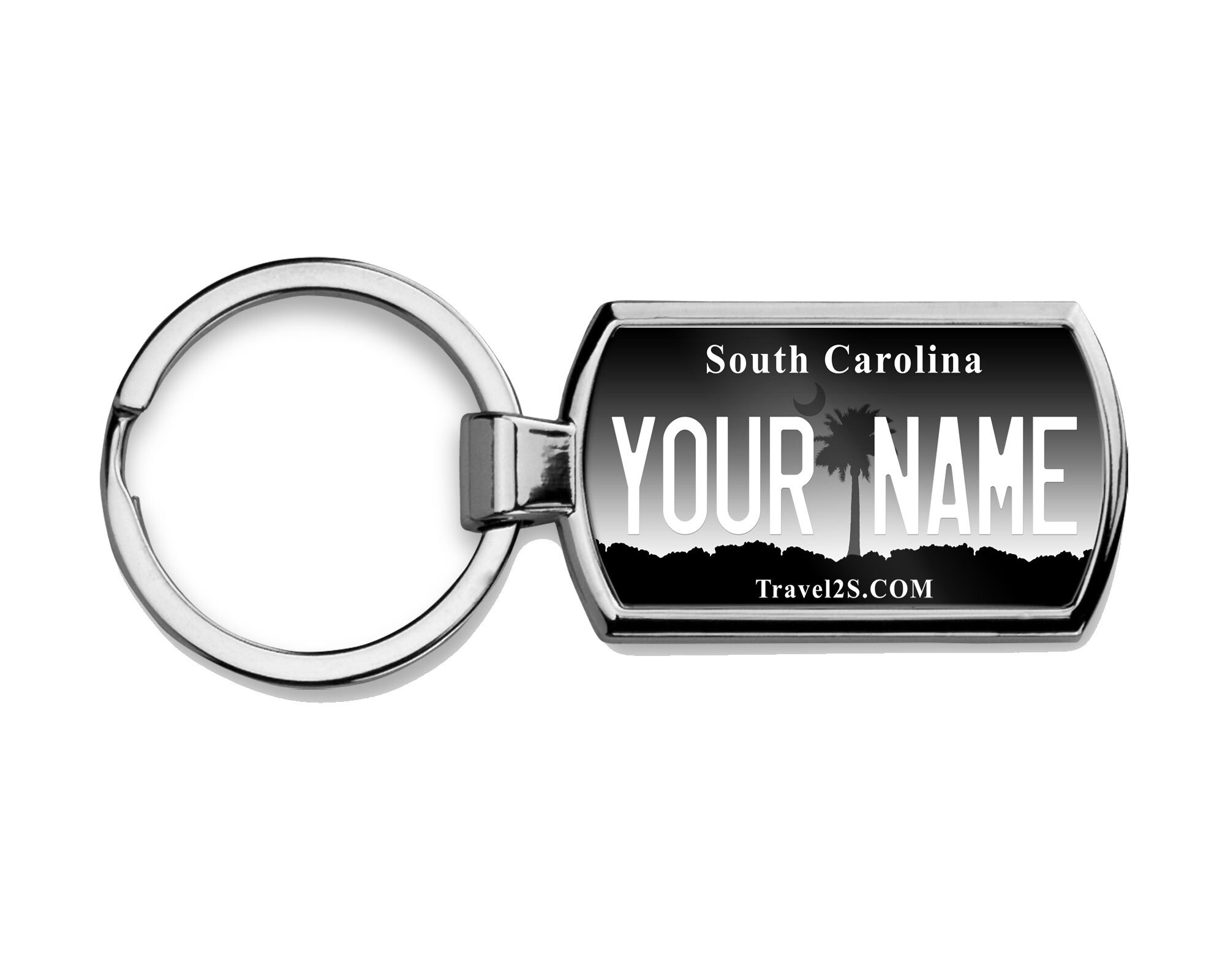 Metal Sc Keychain Personalized Keychain Custom Name South Carolina State Pink Blackout ...