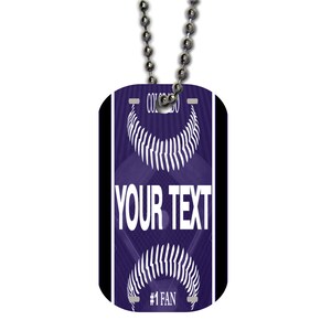 Personalized Military Dog Tag Necklace Custom Name Baseball Colorado License Plate Single Sided Metal  with Beaded Chain