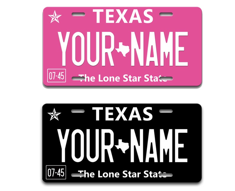 Custom Pink Blackout Texas State License Plate - Personalized Holiday 2021 Vanity Tag for Vehicles, Bicycles, Motorcycles, Golf Carts, and Mopeds - Stand out with Unique Stylish Design.