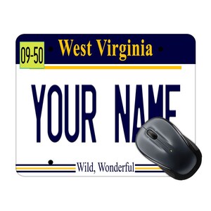 Personalized Mouse Pad Custom West Virginia License Plate Square