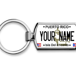 Personalized Keychain Custom Puerto Rico License Plate Metal