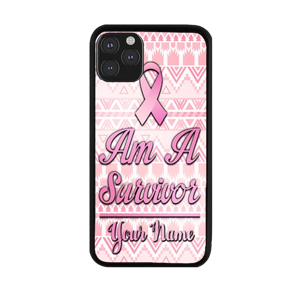 Personalized Custom Name I Am A Survivor Rubber Phone Case for iPhone 6 7 8 Plus X XS 11 12 13 14 15 Plus Pro Max Mini iPod