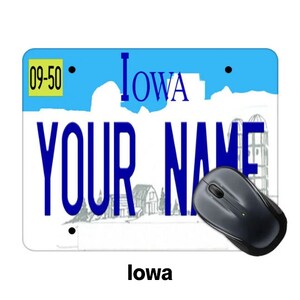 Personalized Mouse Pad Custom Iowa License Plate Square