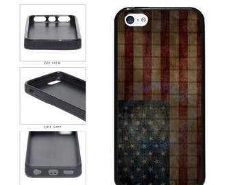 Rustic American Flag Rubber Phone Case for iPhone 6 7 8 Plus X XS 11 12 13 14 15 Plus Pro Max Mini iPod