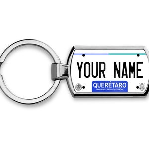 Personalized Keychain Custom Name Mexico Queretaro Metal