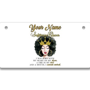 Personalisierter Name Schwarze Frau Sternzeichen Horoskop Königin Geburtstag Schütze Nov23-Dec22 - Fahrzeug Fahrrad Motorrad Golf Cart Moped