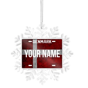 Personalized Ornament Custom Name License Denmark Flag Plate