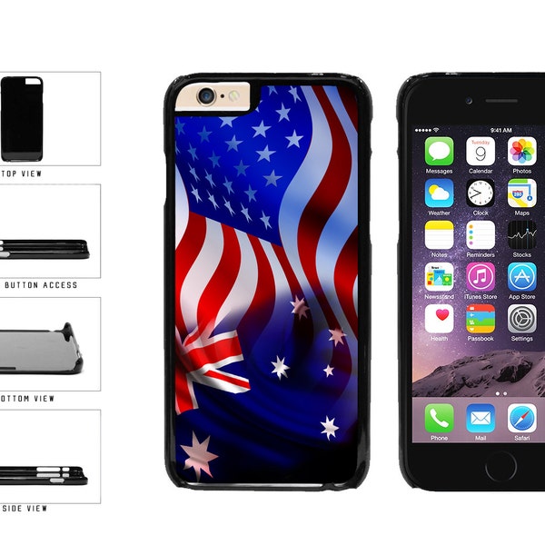 Australia And USA Mixed Satin Flag - IPhone 4 5 6 7 8 X Plus Galaxy s3 s4 s5 s6 Edge s7 s8 Note 2 3 4 5 8