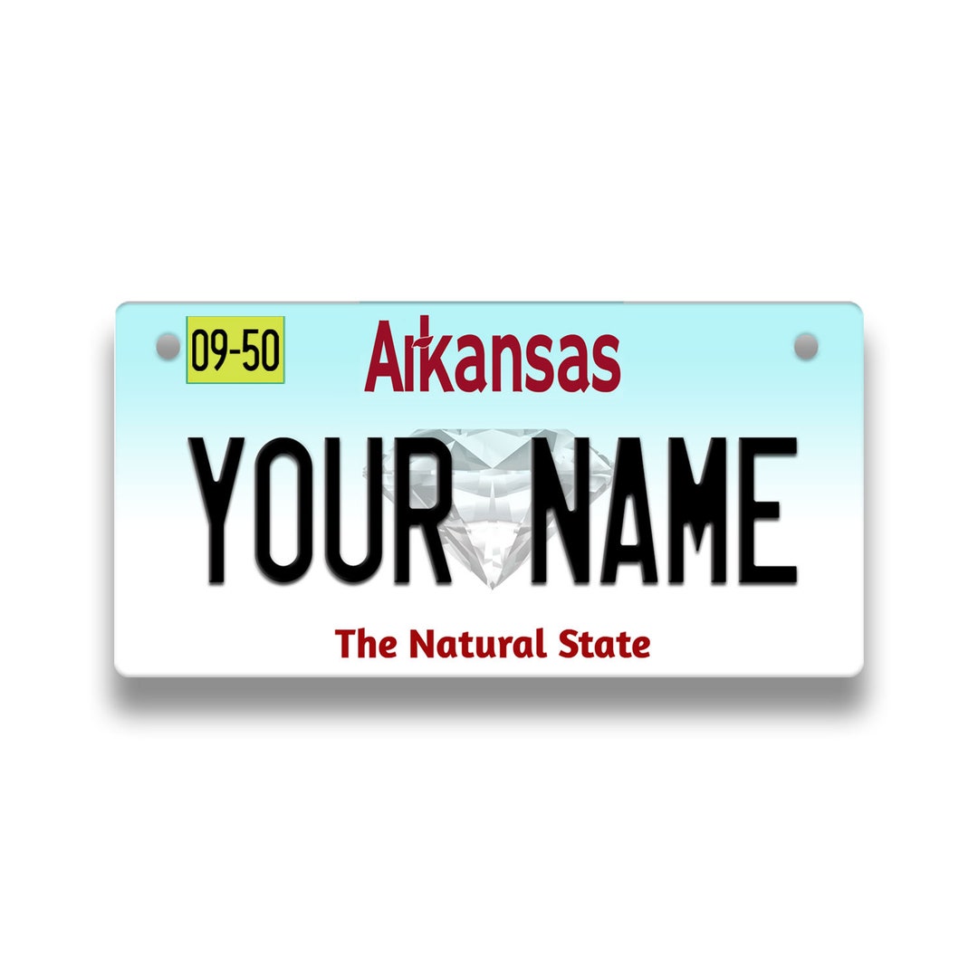 Personalized License Plate Custom Arkansas State Vanity Tag Vehicle
