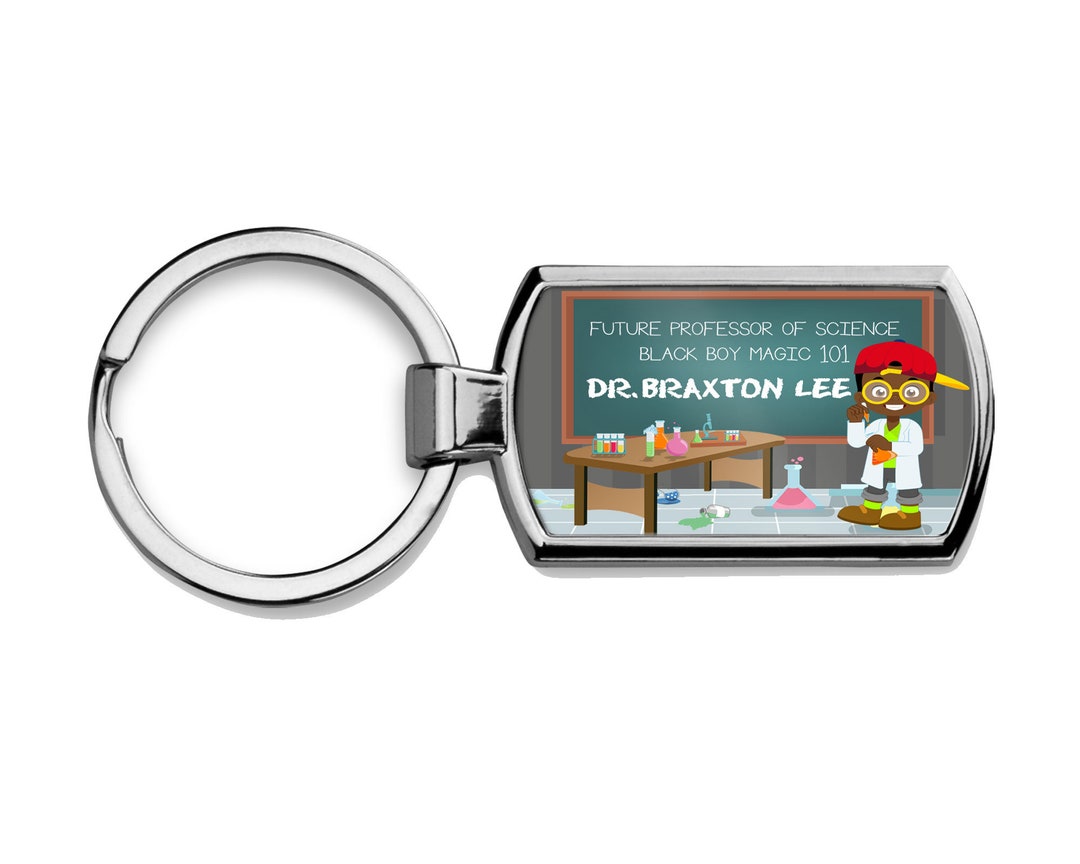 Personalized Keychain Custom Name Future Professor of Science African ...