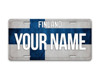 Personalized License Plate Custom Name License Finland Flag Plate - Vehicle Bicycle Motorcycle Golf Cart Moped