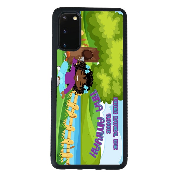 Personalized Future Natural Hair Vlogger African American Girl Phone Samsung Galaxy s22 s23 5G FE A23 A24 A53 A54 Plus Ultra Flip Fold 3 4 5