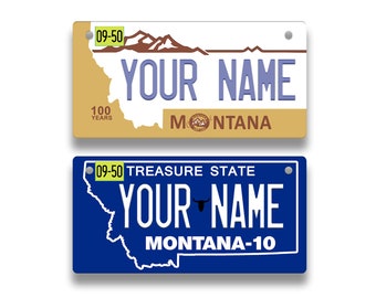 Personalized License Plate Custom Montana State Vanity Tag -  Vehicle Bicycle Motorcycle Golf Cart Moped