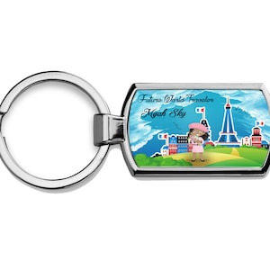 Personalized Keychain Custom Name Future World Traveler African American Girl License Plate Metal