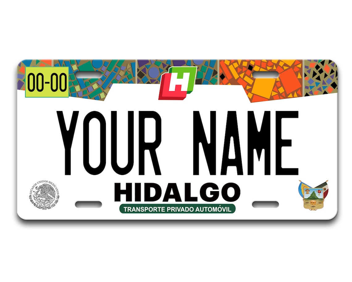 Personalized License Plate Custom Name Mexico Hidalgo State Etsy UK