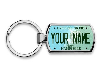 Personalized Keychain Custom New Hampshire License Plate Metal