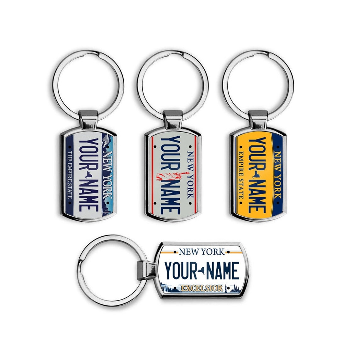 Personalized Keychain Custom New York License Plate Metal Etsy