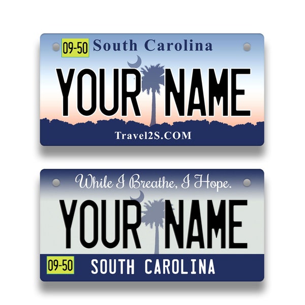 South Carolina Front License Plate Etsy