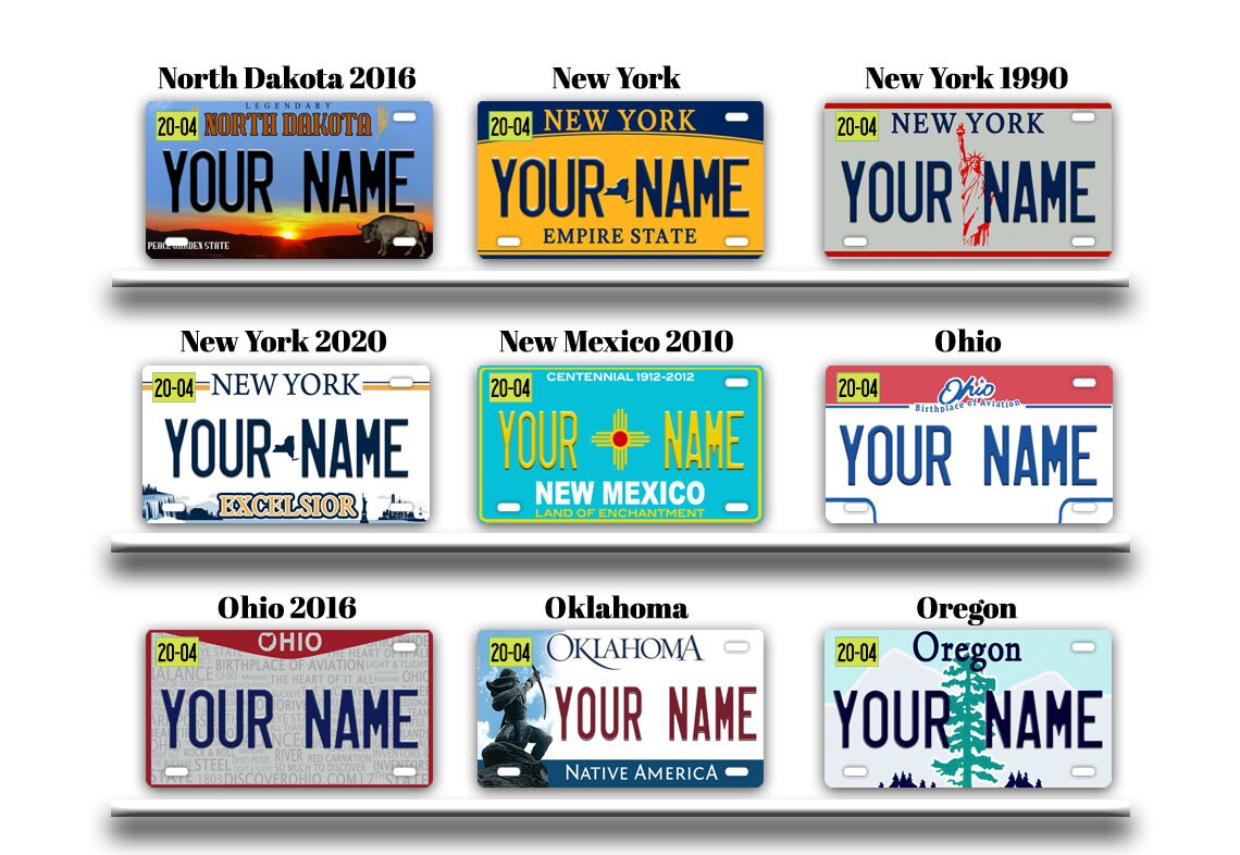 Personalized Custom Name All State License Plate Tag Vehicle Etsy