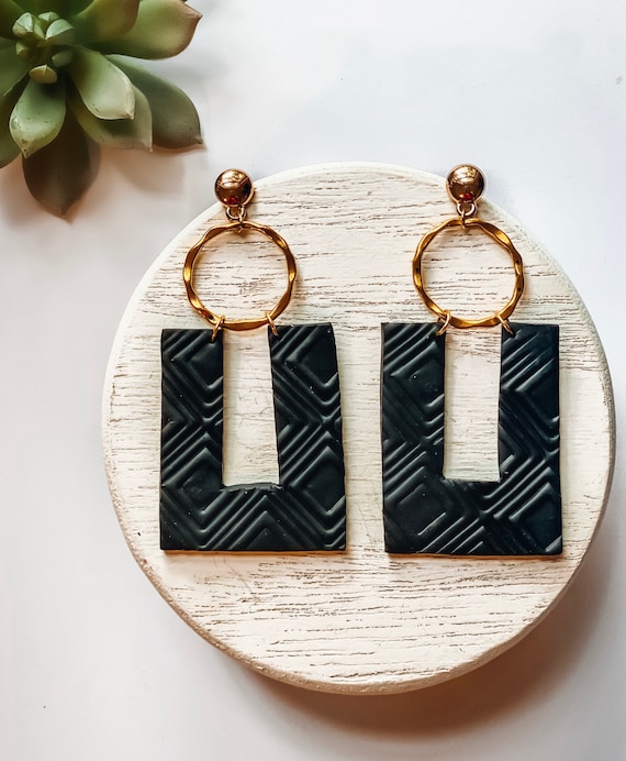 Gold Black Owned Clay Earrings Pendant Make Your Own Polymer Clay