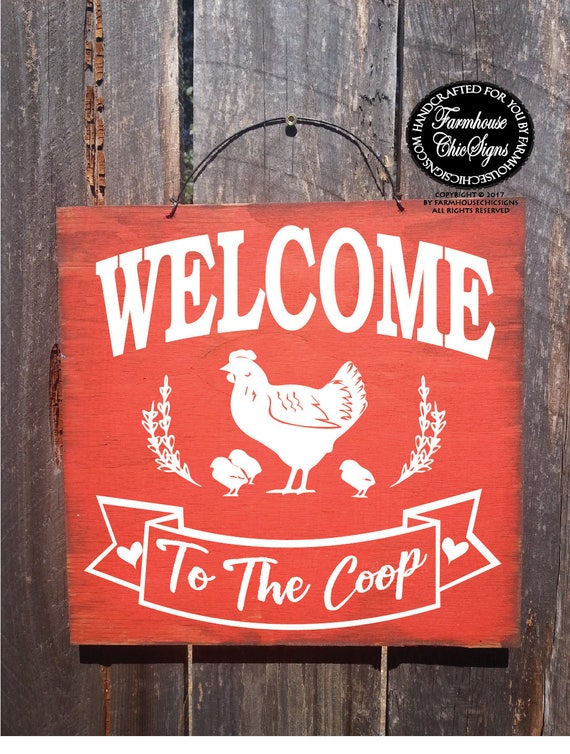 Kip borden welkom in het kippenhok teken welkomstbord | Etsy