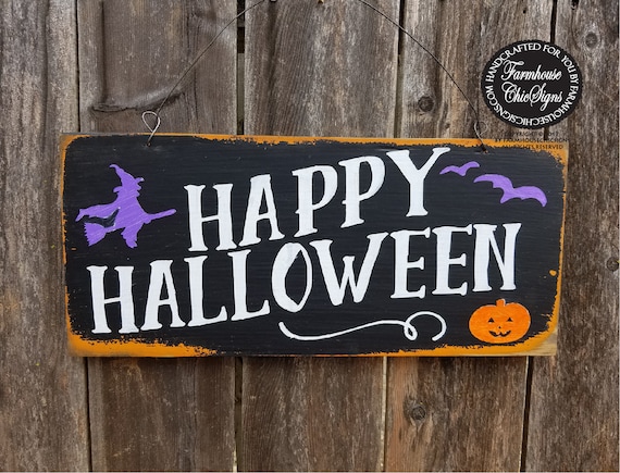 Colorful Happy Halloween Sign