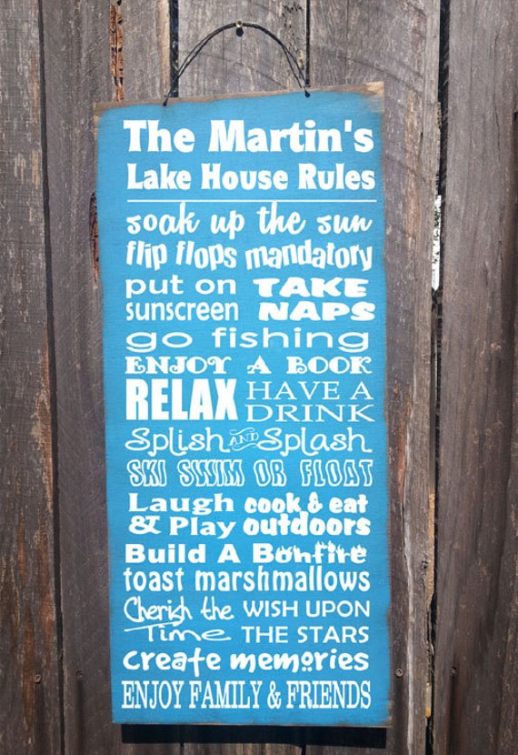 Personalized Lake House Rules Sign Lake House Decor Lake Etsy