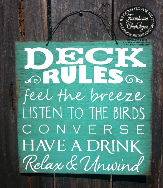 Deck Rules Rusic Sign