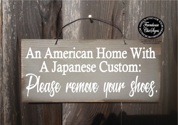 Funny American Home Japanese Custom No Shoes Sign
