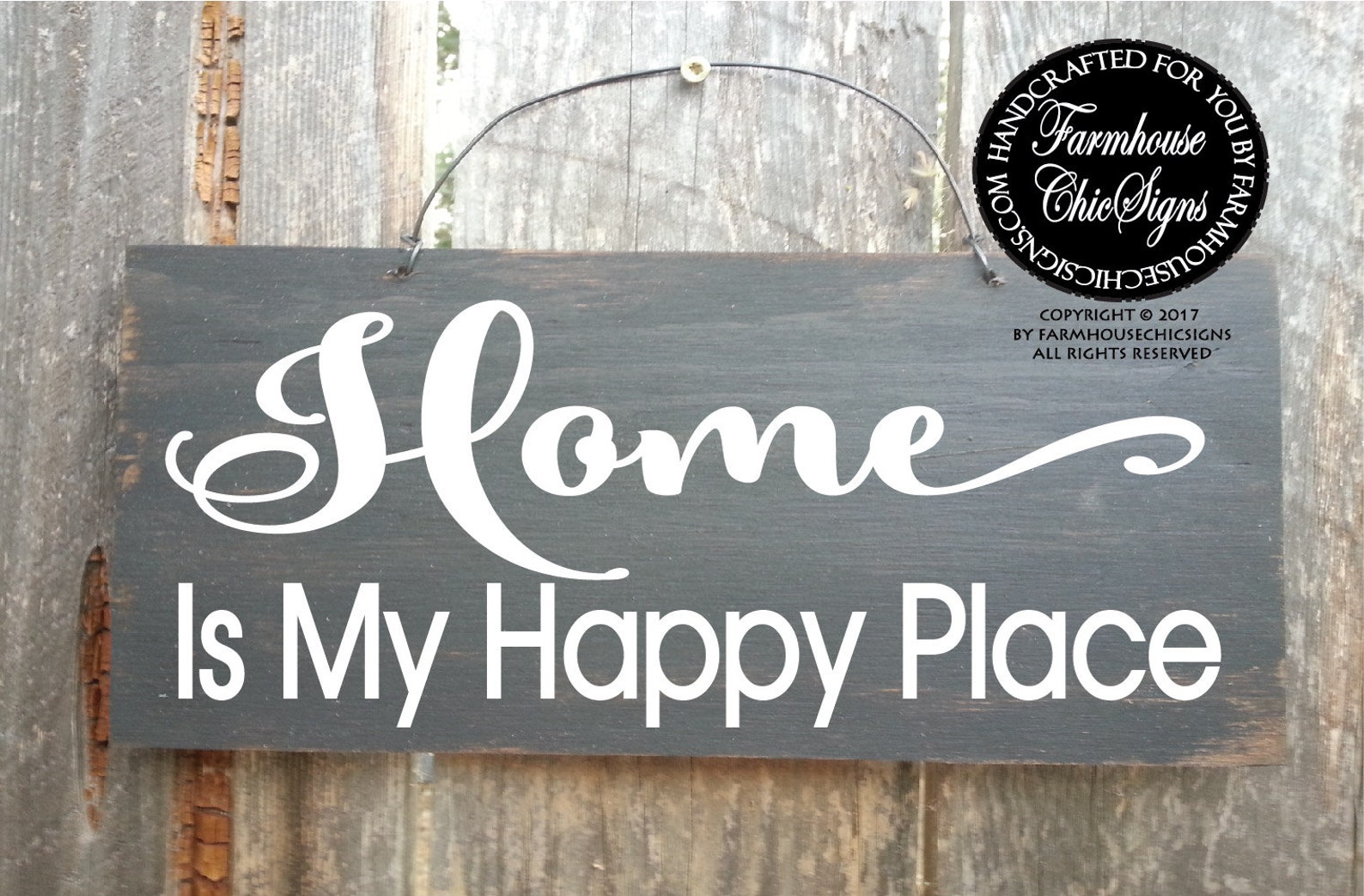 Home is my happy place rustic wood farmhouse sign home Etsy