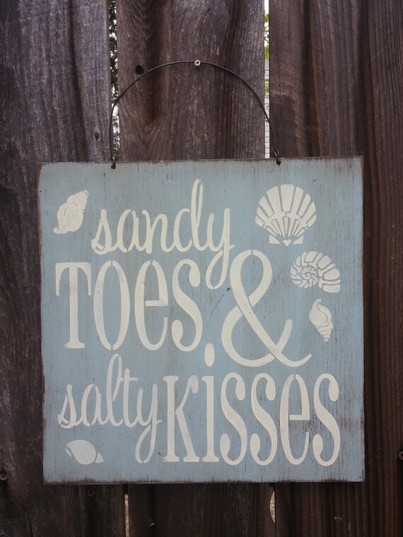 sandy toes salty kisses, beach sign, beach decor, beach house decoration