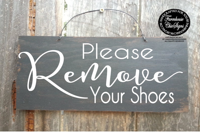 Please remove your shoes sign take off your shoes front entry | Etsy