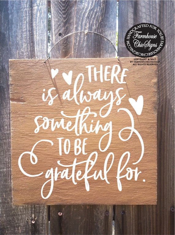 there is always something to be grateful for rustic wood farmhouse style sign gratitude wall art grateful sign fall decoration autumn decor