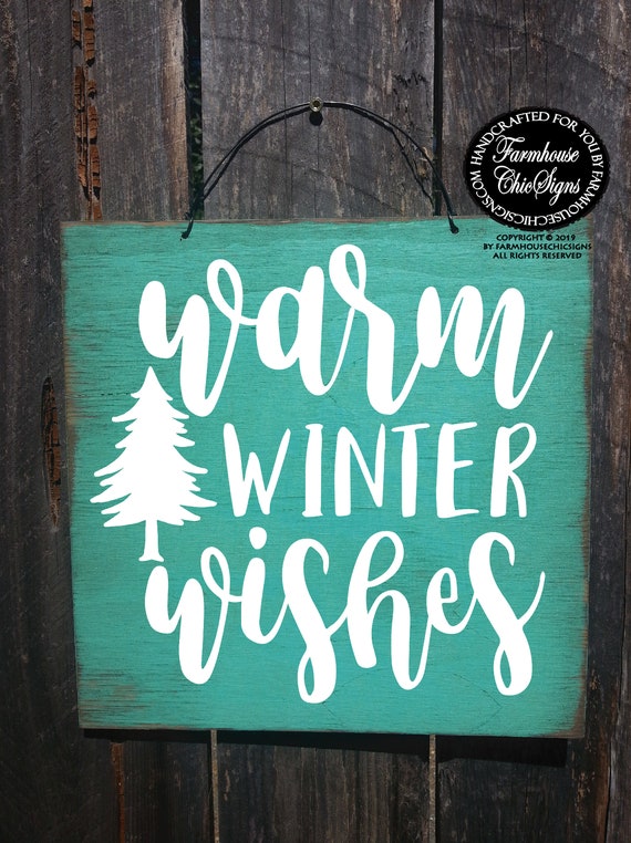 Warm Winter Wishes Rustic Sign