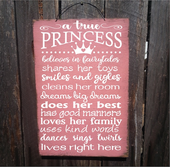 A True Princess Rustic Sign