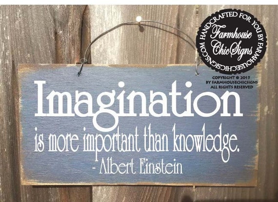 imagination, inspirational decor, inspirational sign, einstein quote, einstein art, einstein painting, einstein wall decor, 113